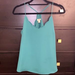 J.Crew Green Scallop Edge Tank Top - Size 4